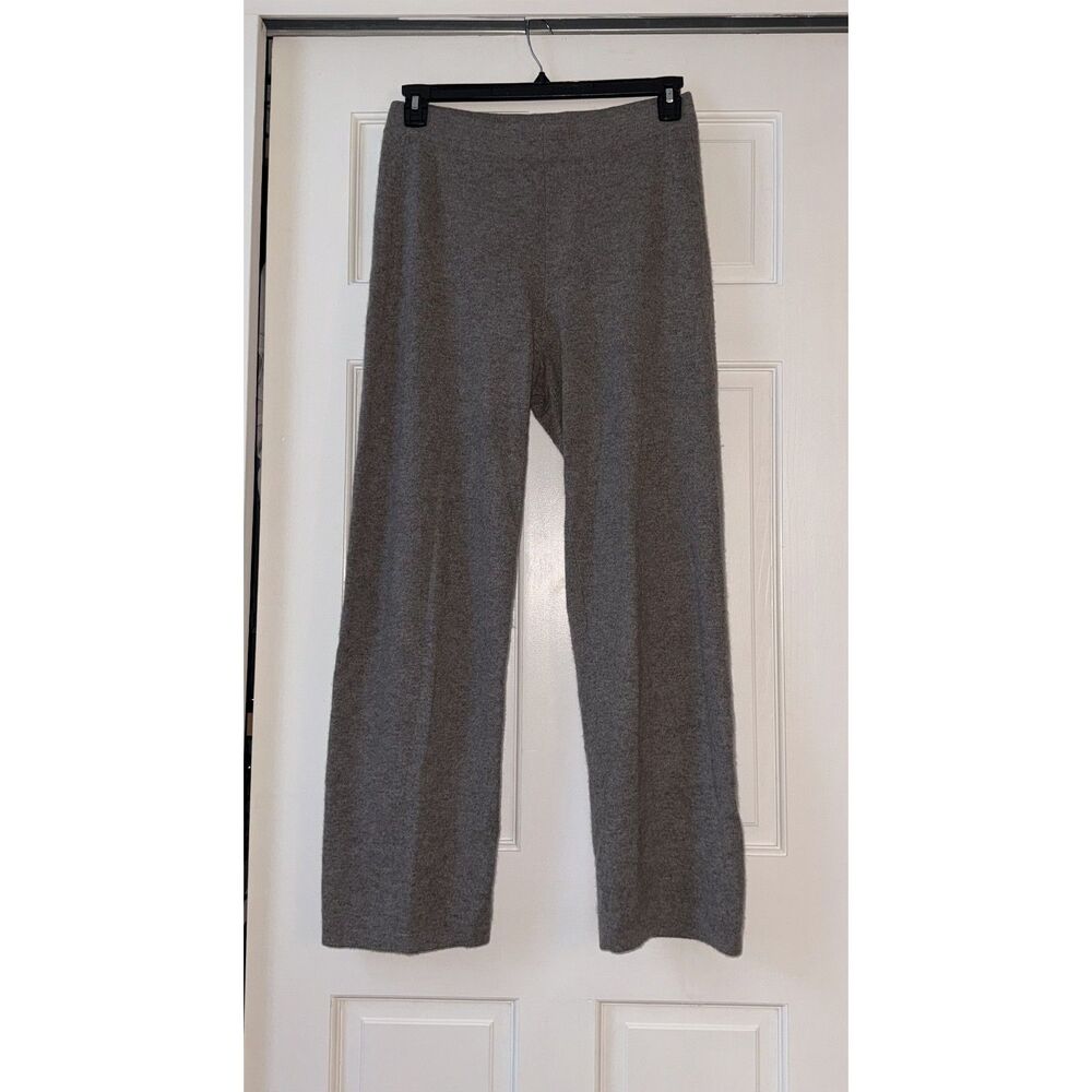 Neiman Marcus Cashmere Collection Heather Grey 100% Cashmere Straight Leg Pants